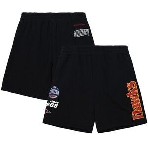 MINT! Mitchell & Ness NBA Atlanta Hawks Thick Fleece Sweat Shorts Black Size XL